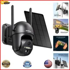 360° Solar Security Camera with 2K HD Video &  Waterproof Rating