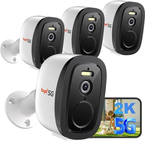 2.4G/5G WiFi Security Cameras Wireless Outdoor 4Pack, 2K QHD Video | Cameras for