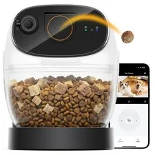 2026 3K Pet Camera Treat Dispenser, 32ft Remote Tossing for Dogs & Cats – Red...