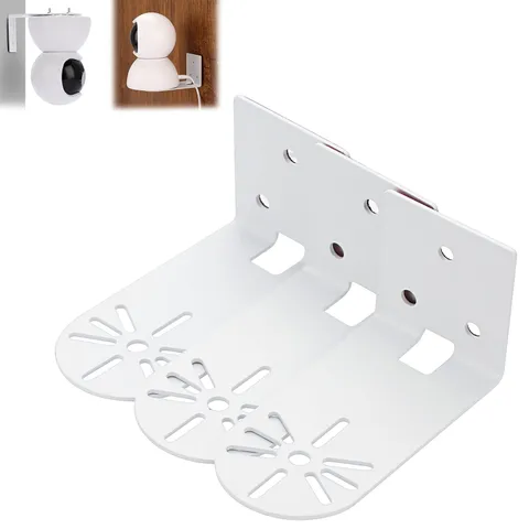 3 PCS Wall Mount Camera Shelf Metal Small Floating Adhesive Shelves White
