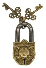 sword and shield Shape Door Lock Antique Vintage Style Handmade Brass Padlock