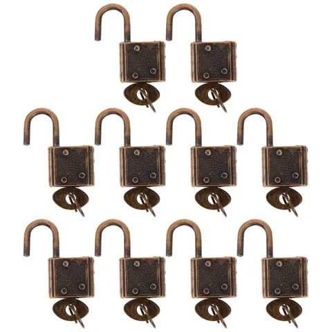 10PCS Mini Multifunctional Padlock Luggage Hanging Locks Retro Suitcase Locks