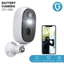 ieGeek 2K Outdoor WiFi Battery Security Camera with Spotlight & Siren Alarm