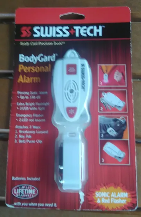 Swiss Tech BodyGard Personal Sonic Alarm and Red Flashers BGCS2WH-PA