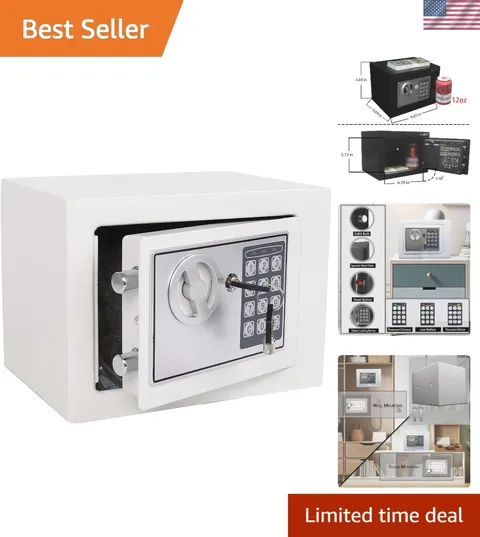 Compact Electronic Safe Box with Keypad for Security of Valuables - 0.23 Cu Ft