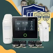 HOMSECUR Wireless WIFI 4G GSM LCD Burglar 4.3" Alarm System Touch Screen