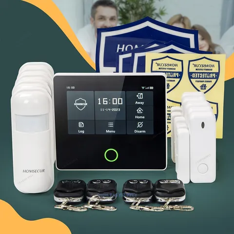 HOMSECUR Wireless WIFI 4G GSM LCD Burglar 4.3" Alarm System Touch Screen