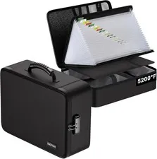 Portable Fireproof File Organizer with Combination Lock - Secure Your Valuables