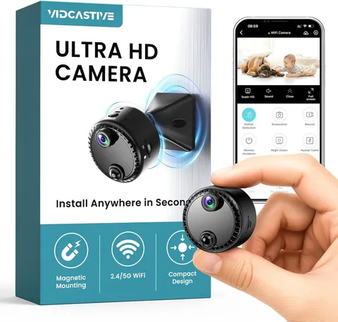 4K Mini Dual-Band 2.4/5GHz WiFi Indoor with AI Human Detection Night Vision