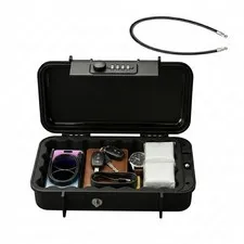 Portable Travel Safe Lock Box with 4 Digit Combination, Anti-Theft Travel Saf...