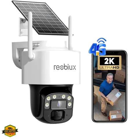 4G LTE Cellular Solar Security Cameras Wireless Outdoor, No WiFi Security Cam...