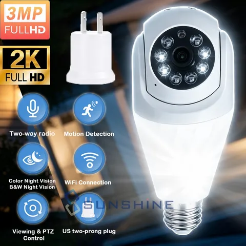 2K Camaras De Seguridad Wifi Interior HD Inalambrica Con Vision Nocturna Video