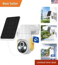 4G LTE Solar Powered Outdoor Security Camera with 360° Live View & Night Vision