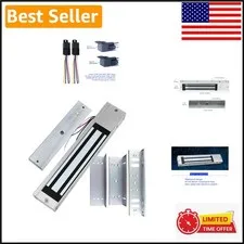 Fail Safe Magnetic Door Lock with Z and L Brackets - Heavy Duty 600lbs Strength