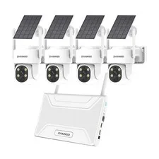 PTZ Security Cameras Wireless Outdoor Solar Powered, Pan Tilt 360 View 10 CH ...