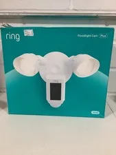 Ring Floodlight Cam Wired Plus Motion-Activated Camera 1080p White