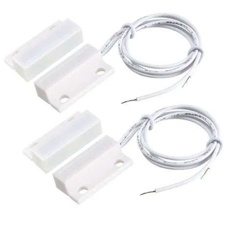 2 x MC-38 Surface Mount Wired NC Door Sensor Alarm Magnetic Reed Switch White