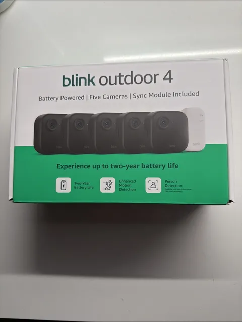 BRAND NEW BLINK Outdoor 4 (4th Gen) 5-Camera Security System w/ Sync Module Core