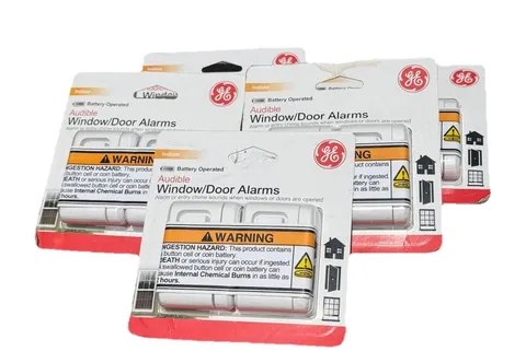 GE 45115 Wireless Window/Door Alarms 5 Pack, 120dB, Battery, Peel-and-stick