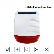 433MHzWireless Solar Strobe Siren Waterproof Alarm Horn Home Burglar Wifi System