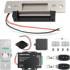 Upgraded Access Control Electric Strike Door Lock Kit, Fail-Secure/Fail-Safe Wir