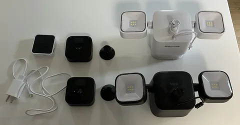 Blink Home Security Bundle Cameras (2) Floodlight (2) and Sync Module Gen 3