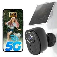 5G/2.4G Solar Cameras Wireless Outdoor, 2K Battery w/Solar Panel,Siren Alarm,...