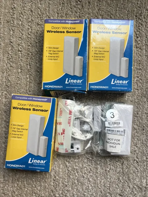5 New Linear Wireless Door/Window Sensor HONDWA01 Honeywell Compatible 2 GIG