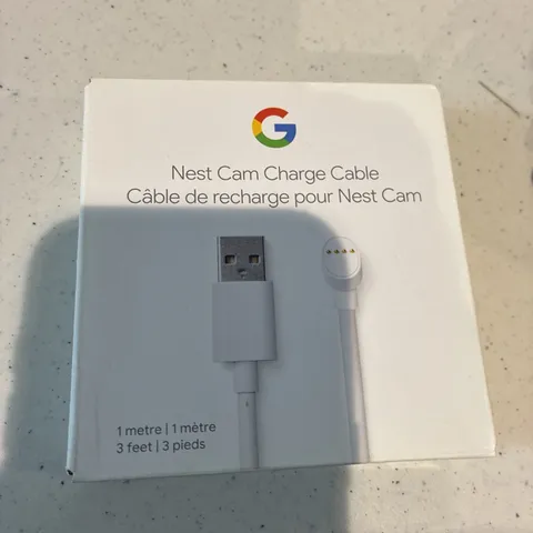 Google Nest Cam Charge Cable, 1 Meter - Snow