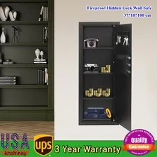 39" Hidden Lock Wall Safe Wall Hidden Safe Security Box Passward+Handle/Key