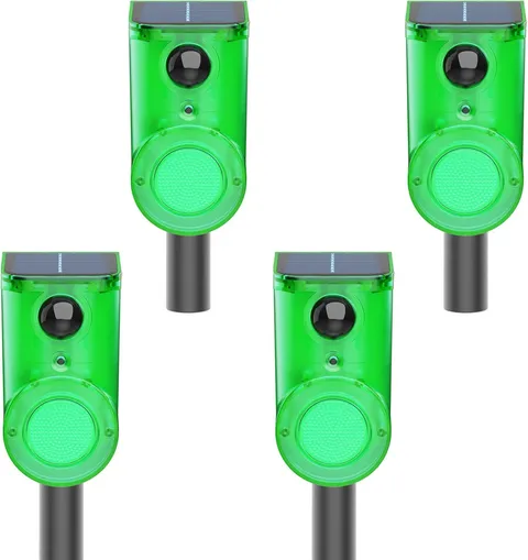 Solar Motion Sensor Alarm 130Db - 4 Pack for Home, Yard, Farm & More