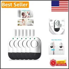 120dB Ultra-Slim Door Window Alarm - 6 Pack Home Security Sensors, Easy Install