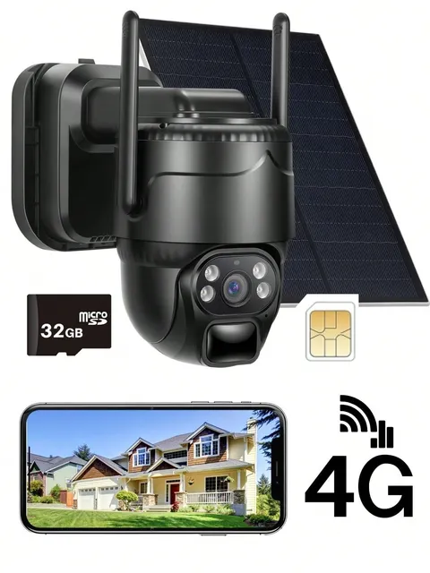 4G Solar Security Camera Outdoor Wireless HD App Control Two Way Audio