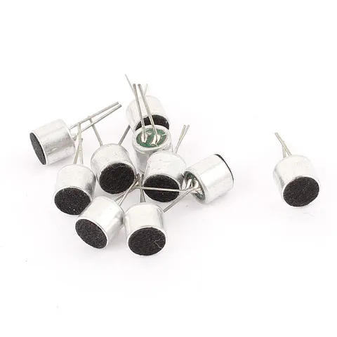 10 pcs. 6mm x 5mm Through Hole Mini Microphone Electret Condenser Collector