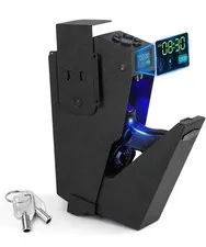 Gun Safe for Handgun, Drop Down Biometric Pistol Safe, 3 Ways Quick Access wi...
