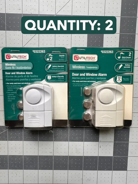 NOS VINTAGE 2-PACK LOT UTILITECH™ Wireless Door Window Alarm 0322263