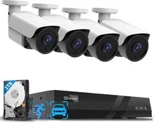 4K POE NVR Camera System 4 8MP Cameras Outdoor Security, human/car detection