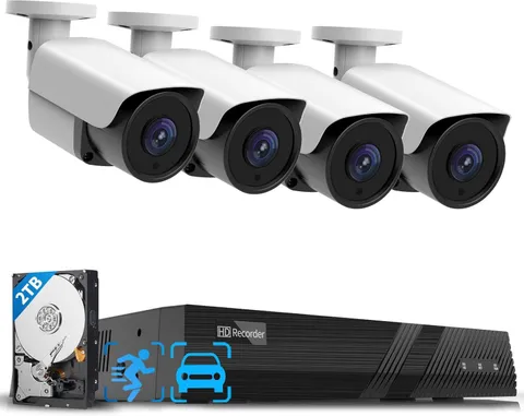 4K POE NVR Camera System 4 8MP Cameras Outdoor Security, human/car detection