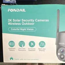 2K Solar Security Camera Wireless Outdoor 2Pcs 2.4Ghz Colorful Night Vision