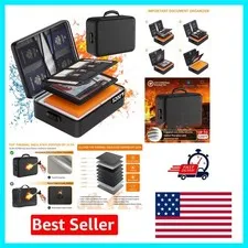 Portable Fireproof 5200°F Document Organizer - Secure Upgraded File Storage Box