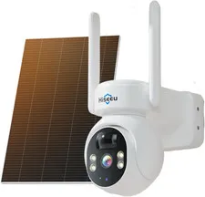 Solar Camera Outdoor, 4MP Wireless Battery Camera, PTZ 360° View, PIR Motion Det