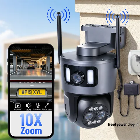 Cámara WiFi 4K 5G/2.4G Camara de Seguridad detección AI y alarma con spotlight