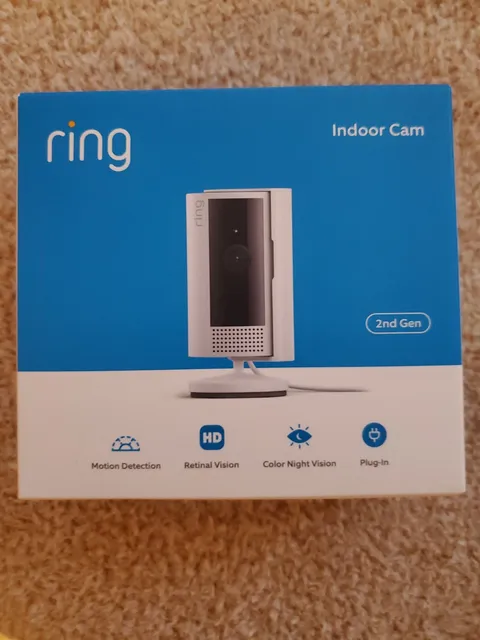 Ring Indoor Cam 2nd Gen Plug-In 1080p HD WiFi Security Camera White