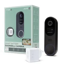Merkury Smart Doorbell Camera Wireless Battery Video Doorbell w/ Chime Alerts