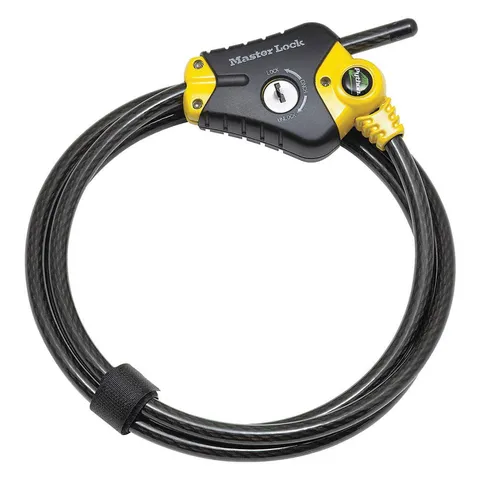 MASTER LOCK 8413KA Cable Lock,72 in,Braided Steel,Black 3UU68