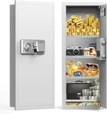 White 33.46" Tall Sturdy Wall Safes Between the Studs 16" Centers, Fireproof ...
