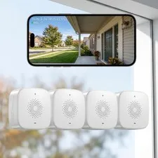 SOIADV Window Cameras for Home Security 4Pack, Wireless 4pc, white