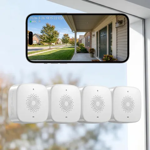 SOIADV Window Cameras for Home Security 4Pack, Wireless 4pc, white