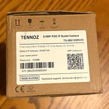 TENNOZ 5.0MP PoE IP/Network Bullet Wired Camera TN-IB6125RWM White