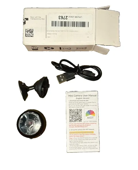 Dome Camera Pet Cam 1080P HD Wifi Wireless Black